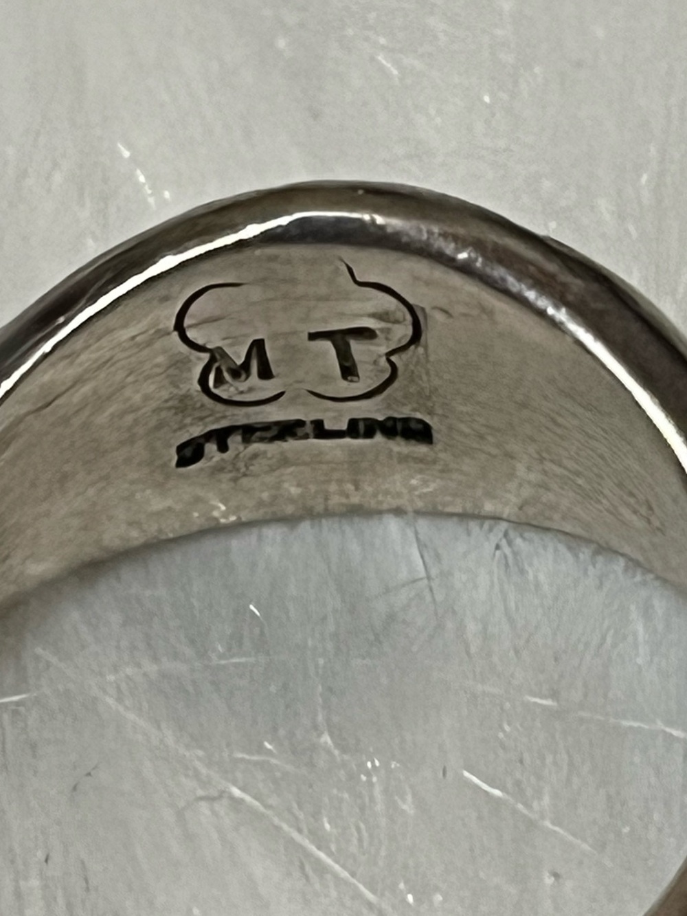 Sterling Native American Buffalo Stone Ring - Picture 5 of 12